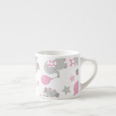Tasse Expresso Pattern of Elephants, Cute Elephants - Pink Gray (Droite)