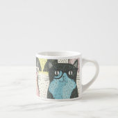 Tasse Expresso Patters de Cute Hipster Cats (Droite)