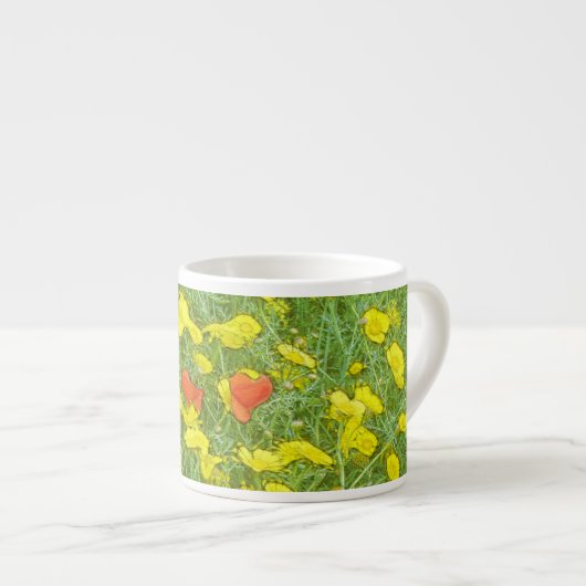 Tasse Expresso Pavot aquarelle (Devant droit)