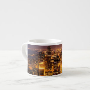 Tasse Expresso Paysage urbain de nuit de Chicago
