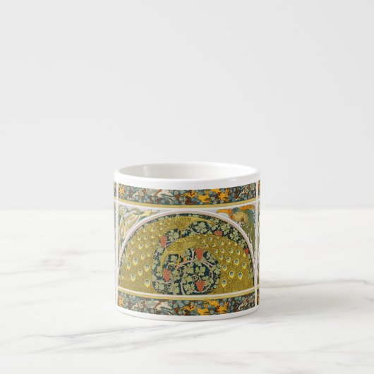 Tasse Expresso Peacock Art Nouveau Style rond design complexe (Devant)