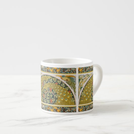 Tasse Expresso Peacock Art Nouveau Style rond design complexe (Devant droit)