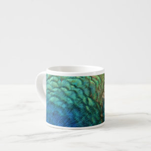 Tasse Expresso Peacock Plumes I Colorful Abstrait Nature Design