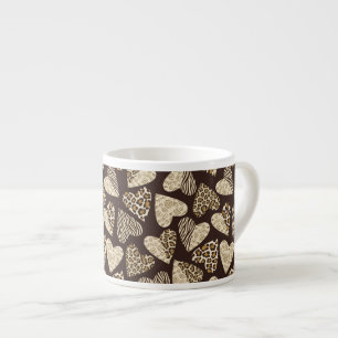 Tasse Expresso Peau d'animal avec des coeurs
