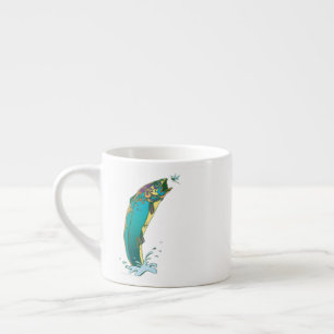 Tasse Expresso Pêche à la truite psychédélique