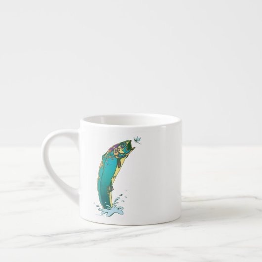 Tasse Expresso Pêche à la truite psychédélique (Gauche)
