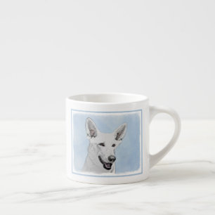Tasse Expresso Peinture de berger blanc - jolie art original de c