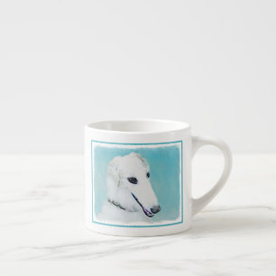 Tasse Expresso Peinture de Borzoi (Blanc) - Joli Chien d'origine