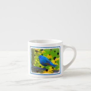 Tasse Expresso Peinture de Bunting Indigo - Art original pour ois