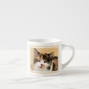 Tasse Expresso Peinture de chat Calico - Cute Original Cat Art