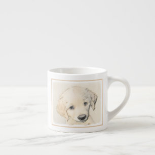 Tasse Expresso Peinture de chiot de golden retriever - art