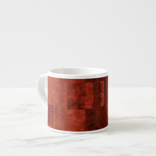 Tasse Expresso Peinture de Crimson profonde avec formes géométriq