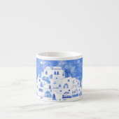Tasse Expresso Peinture de l'île grecque de Santorin (Devant)