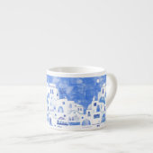 Tasse Expresso Peinture de l'île grecque de Santorin (Devant droit)