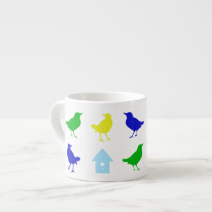 Tasse Expresso Peinture des oiseaux colorés par Chariklia Zarris