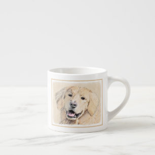 Tasse Expresso Peinture Golden Retriever - Joli art original chie