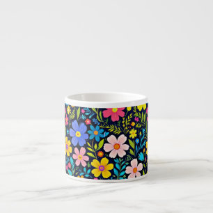 Tasse Expresso Peinture numérique florale motif fleurs