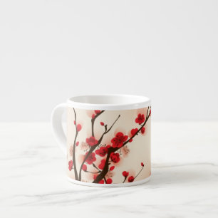 Tasse Expresso Peinture orientale de style, fleur au printemps 2