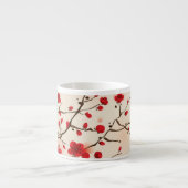 Tasse Expresso Peinture orientale de style, fleur de prune au (Devant)