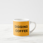 Tasse Expresso Pelle rétrocaveuse, jaune noir, travailleur (Droite)