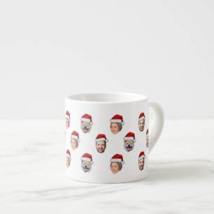 Tasse Expresso Père Noël Casquette Face 3 Photos Cadeau de Noël