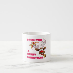 TASSE EXPRESSO PÈRE NOËL REINDEER VOUS SOUHAITE UNE JOLIE NOËL