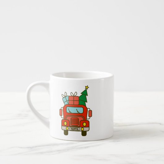 Tasse Expresso Père Noël vue de devant Joyeux Noël (Gauche)