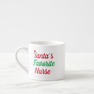 Tasse Expresso Père Noël's Favorite Nurse Christmas Appréciation