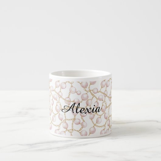 Tasse Expresso Perles de Glam Rose Or (Devant)