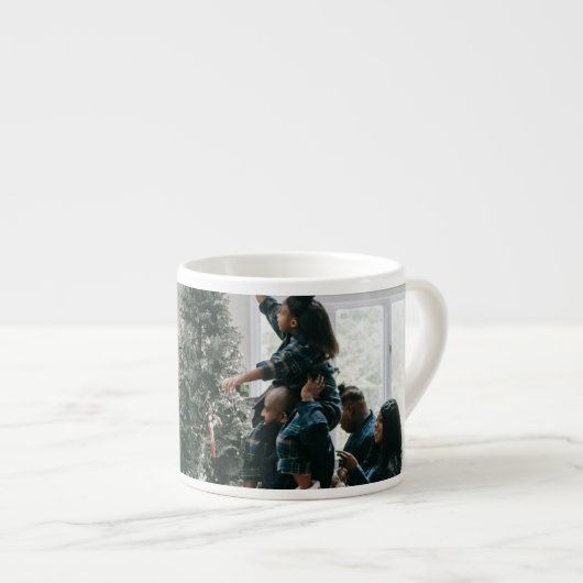 Tasse Expresso Personalized Family Christmas Photo  (Devant droit)