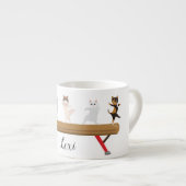 Tasse Expresso Personnalisable Cinq Chats de Gymnastique Mini Esp (Devant droit)