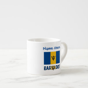 Tasse Expresso Personnalisation du drapeau barbadien bleu de la B