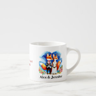 Tasse Expresso Personnalisé Fox Couple Names