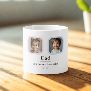 Tasse Expresso Personnalisé papa avec 2 enfants Photos Cadeau