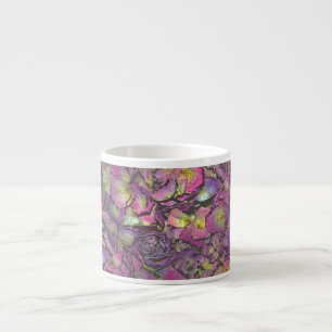 Tasse Expresso Pétales rose lavande Aquarelle