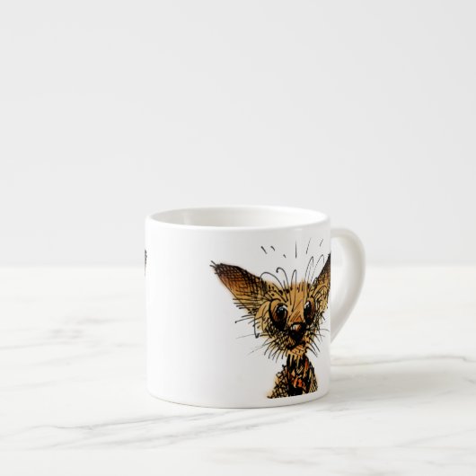 Tasse Expresso Petit chien miniature drôle mignon (Devant droit)