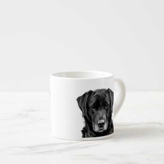 Tasse Expresso Petit Labrador Chien noir Chien Chien Chien Chien  (Devant droit)