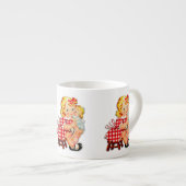 Tasse Expresso Petite fille retro vintage poupée (Devant droit)