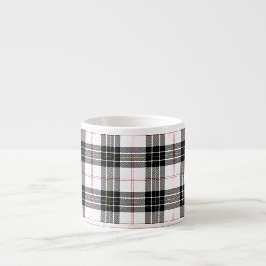 Tasse Expresso Pherson tartan noir blanc plaid (Devant)