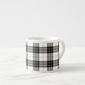 Tasse Expresso Pherson tartan noir blanc plaid (Devant droit)