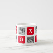 Tasse Expresso Photo Collage moderne Couple et XOXO rouge (Devant)