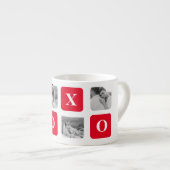 Tasse Expresso Photo Collage moderne Couple et XOXO rouge (Devant droit)