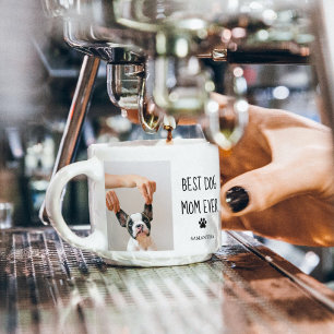 Tasse Expresso Photo Collage moderne Meilleur Chien Maman Jamais