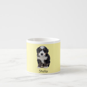 Tasse Expresso Photo de chien personnalisée - Pastel Jaune avec n