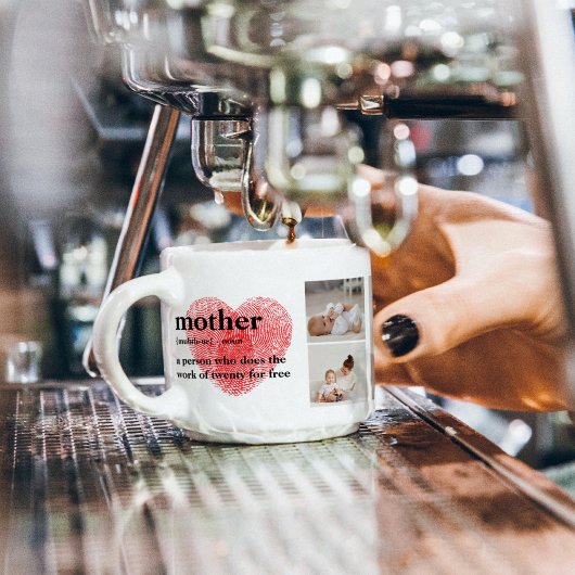 Tasse Expresso Photo de collage moderne et Red Heart Mother Venin