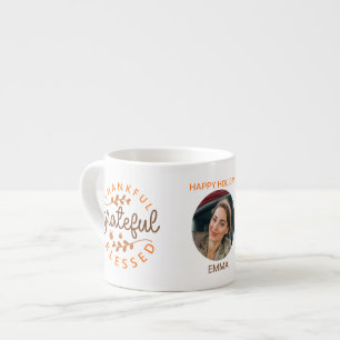Tasse Expresso Photo de Thanksgiving Bénis Reconnaissant Grateful