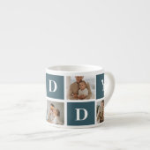 Tasse Expresso Photo et cadeaux de papa vert et de collage modern (Devant droit)