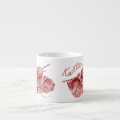 Tasse Expresso Photo Knitter rose et blanc (Devant)