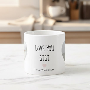 Tasse Expresso Photo personnalisé 'Je t'aime Gigi'   Cadeau perso