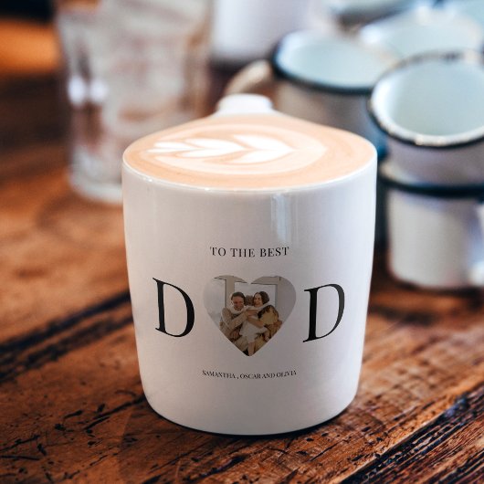 Tasse Expresso Photo personnalisée du coeur papa | Meilleur papa 